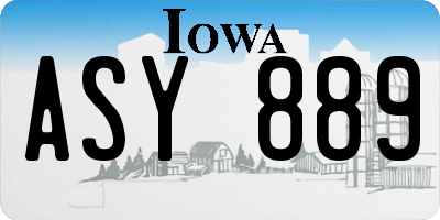IA license plate ASY889