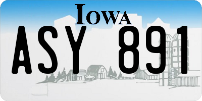 IA license plate ASY891