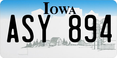 IA license plate ASY894