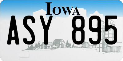 IA license plate ASY895