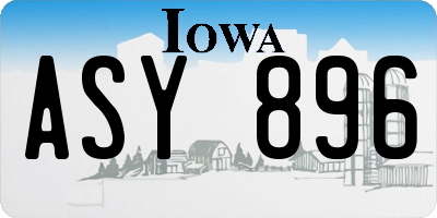 IA license plate ASY896