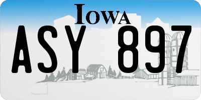 IA license plate ASY897
