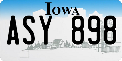 IA license plate ASY898