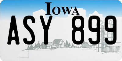 IA license plate ASY899