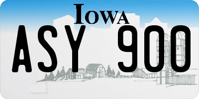 IA license plate ASY900