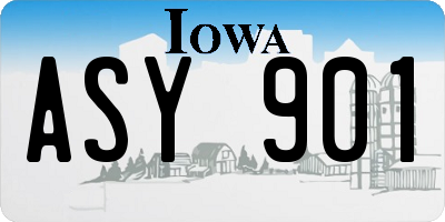 IA license plate ASY901