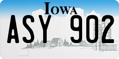 IA license plate ASY902