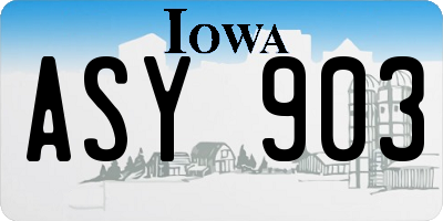 IA license plate ASY903