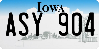 IA license plate ASY904
