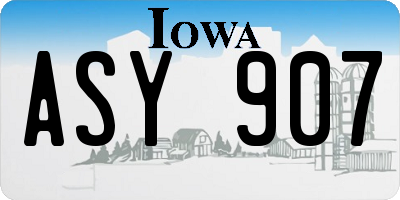 IA license plate ASY907