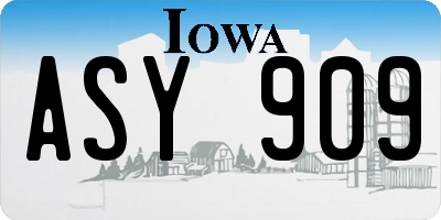 IA license plate ASY909