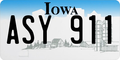 IA license plate ASY911