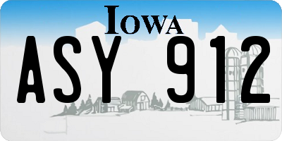 IA license plate ASY912