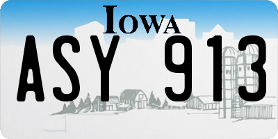 IA license plate ASY913