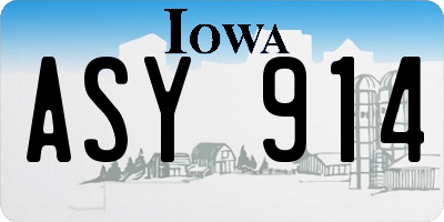 IA license plate ASY914