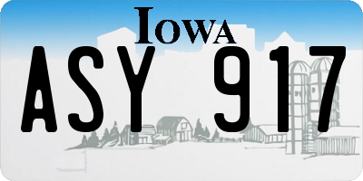 IA license plate ASY917