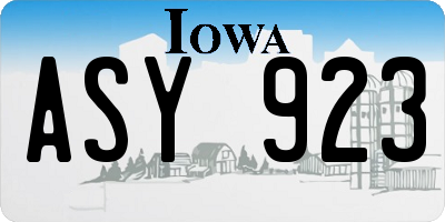 IA license plate ASY923