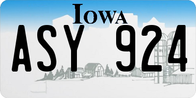 IA license plate ASY924