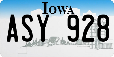 IA license plate ASY928