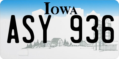 IA license plate ASY936