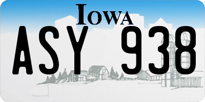 IA license plate ASY938