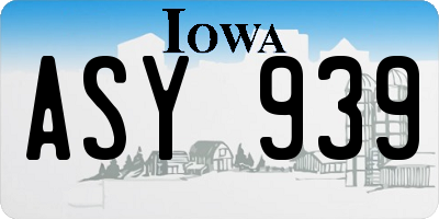 IA license plate ASY939