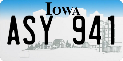 IA license plate ASY941