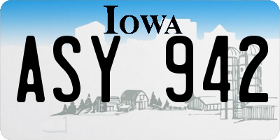 IA license plate ASY942