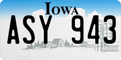 IA license plate ASY943