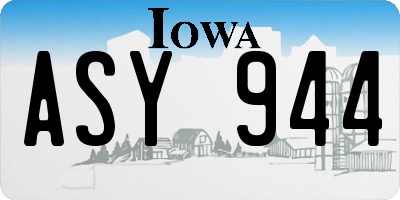 IA license plate ASY944
