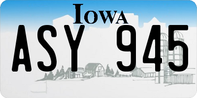 IA license plate ASY945