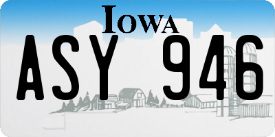 IA license plate ASY946