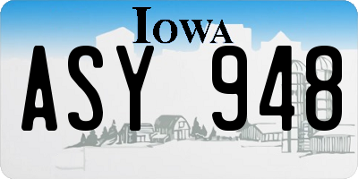 IA license plate ASY948
