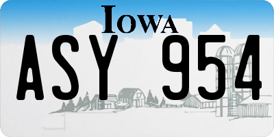 IA license plate ASY954