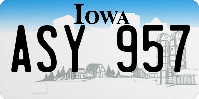 IA license plate ASY957