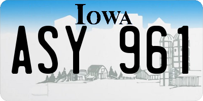 IA license plate ASY961