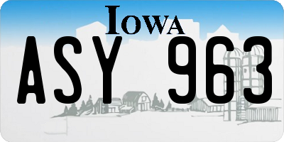 IA license plate ASY963