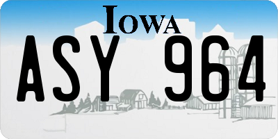 IA license plate ASY964