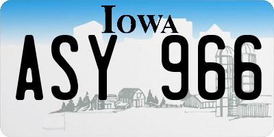 IA license plate ASY966