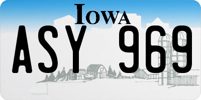 IA license plate ASY969