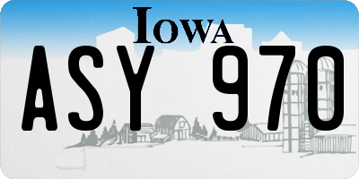 IA license plate ASY970