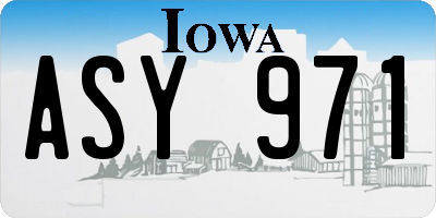 IA license plate ASY971