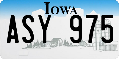 IA license plate ASY975