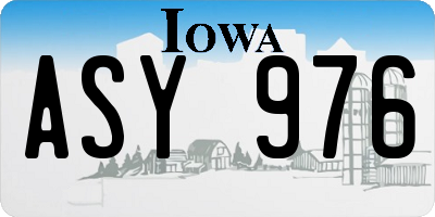 IA license plate ASY976
