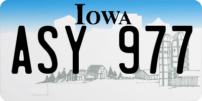 IA license plate ASY977