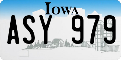 IA license plate ASY979