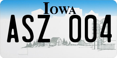 IA license plate ASZ004