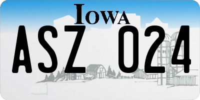 IA license plate ASZ024