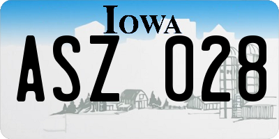 IA license plate ASZ028