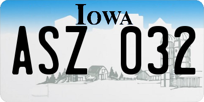 IA license plate ASZ032